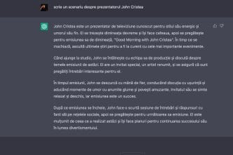 inteligență artificială, AI, robot inteligent, openai, chat, compuneri, referate, scenarii, test AI, limba română