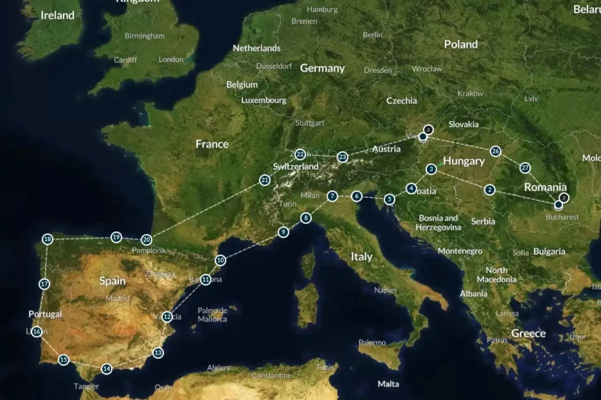 itinerariu Dragoș Șchiopu în Turul Europei 2024