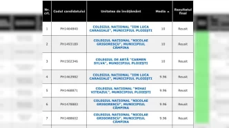 recorectare, media 10, 3 elevi, elevi de 10 la bacalaureat, licee cu medii de 10