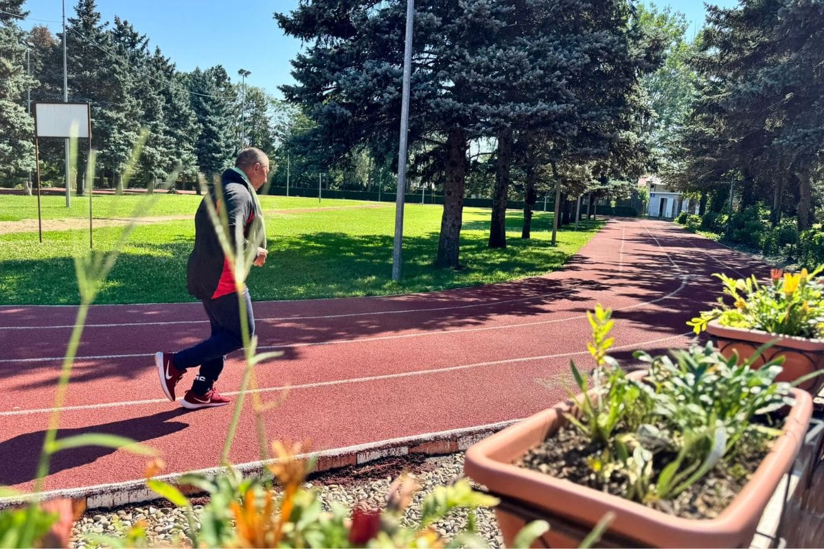 Pista de alergare de la Sala Sporturilor din Ploiești.