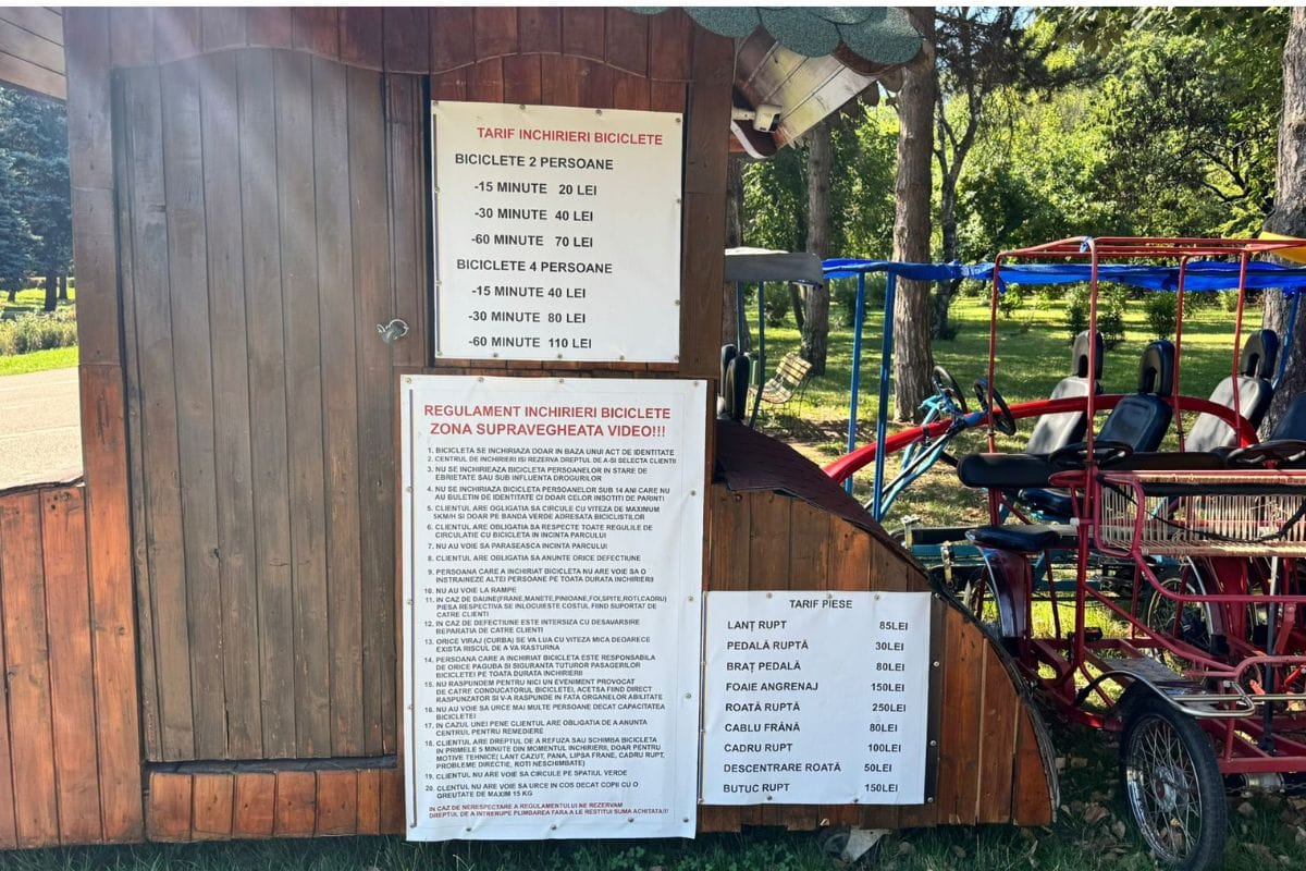 Tarife închirieri biciclete în parcul de la Sala Sporturilor din Ploiești.