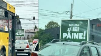 Ploiești, reclamă, banner publicitar, nu uita să iei pâine, la ce face reclamă, campanie publicitară