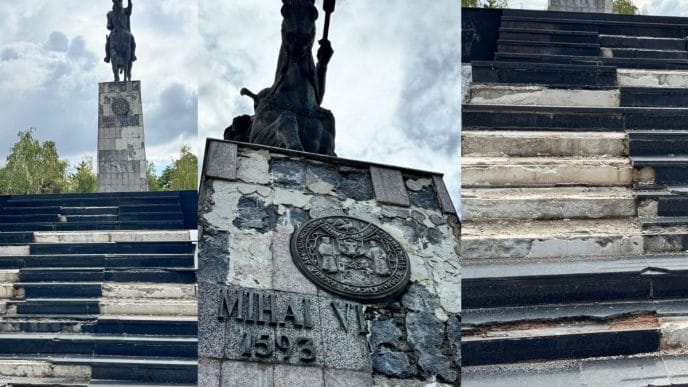 statuia Mihai Viteazul, statuie Ploiești, soclu, imagini cu statuia, pericol public, parc Ploiești, cover