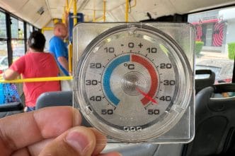 saună, mijloace de transport, transport public Ploiești, condiții transport Ploiești, peste 40 de grade, termometre, măsurare temperatură, 43 grade