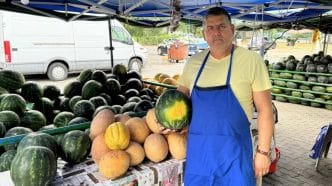 comerciant, piață, Piața Nord, Ploiești, domnul Titi, Gheorghe Nicolae, cum alegi pepenele, pepene verde, interviu, pepene la piață